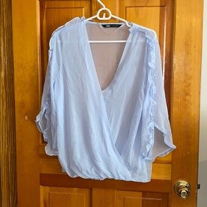 Light Blue Sheer Blouse